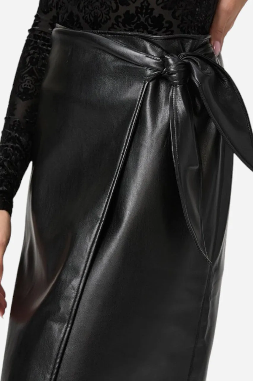 Paige Ogden Skirt Black Faux Leather