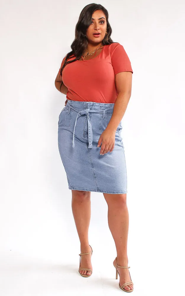 Phoebe Denim Skirt- Light Blue