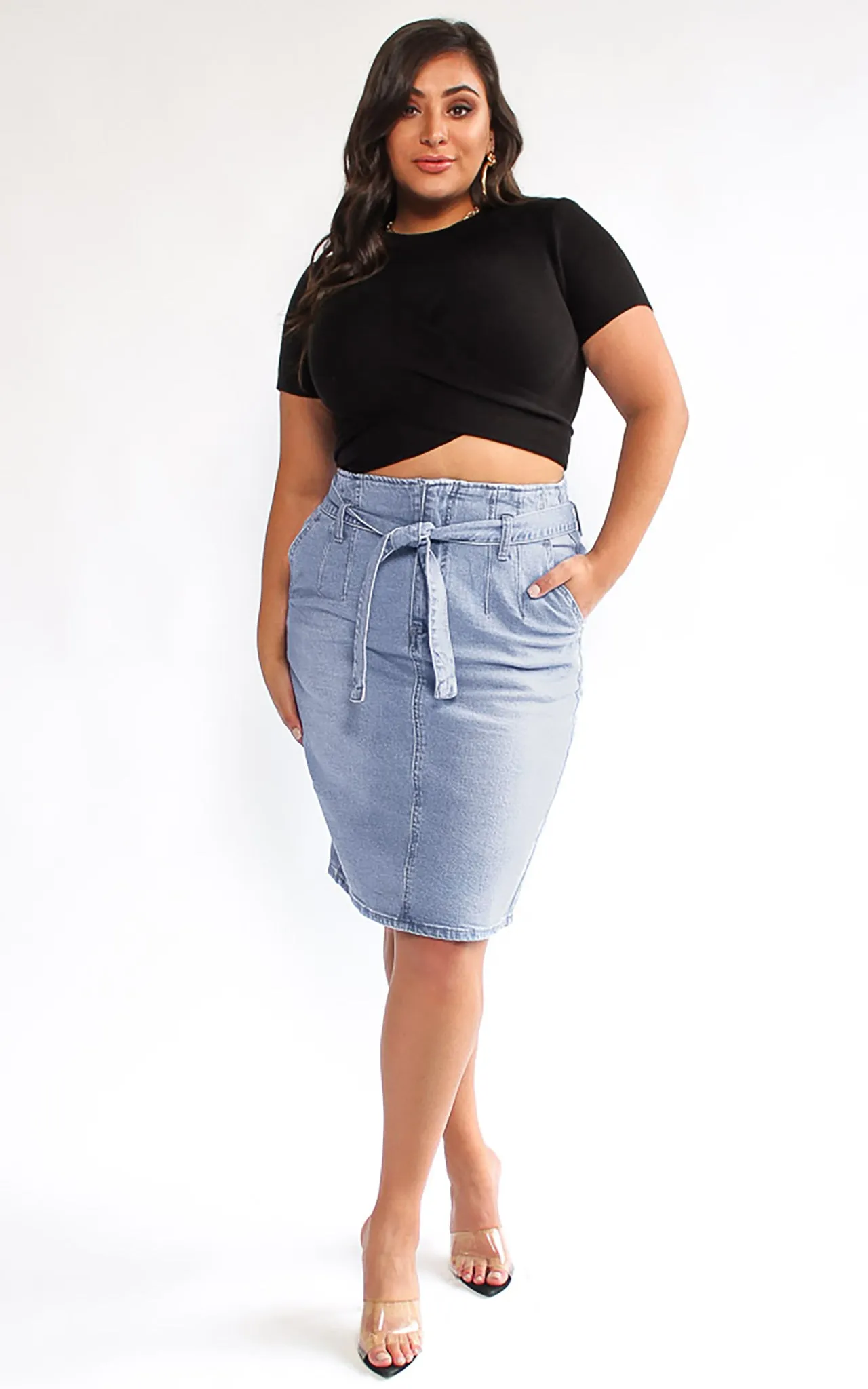 Phoebe Denim Skirt- Light Blue