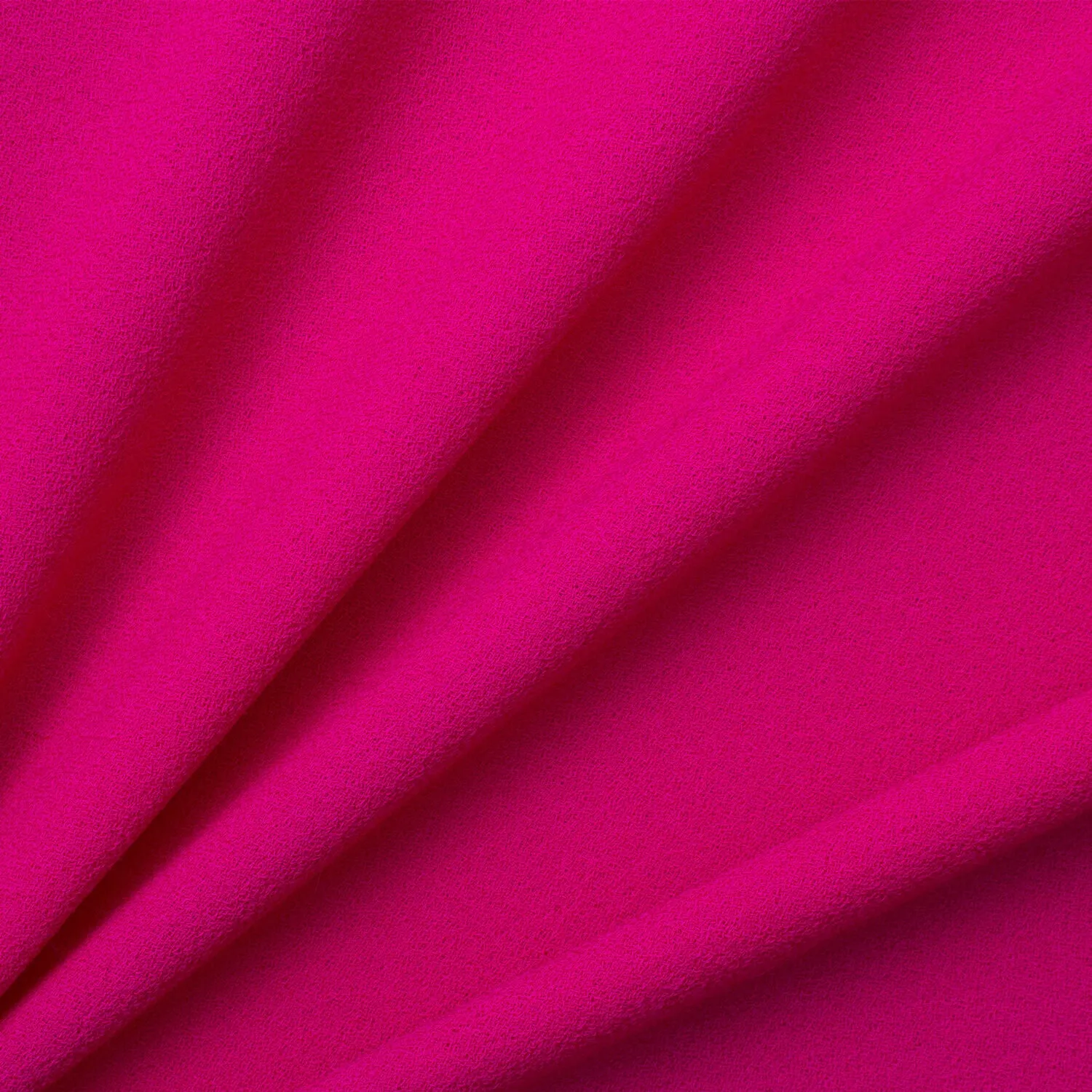 Rich Bright Fuchsia Double Wool Crêpe