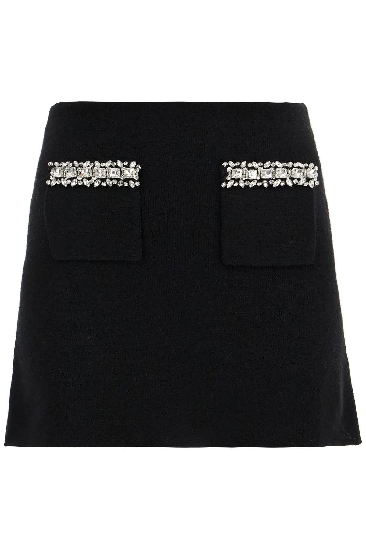 Self Portrait wool and cotton knitted mini skirt