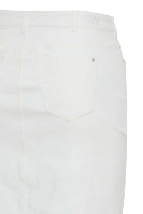 Simple Wish Winner Skirt in White Denim