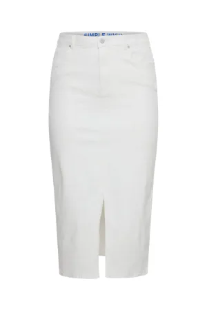 Simple Wish Winner Skirt in White Denim