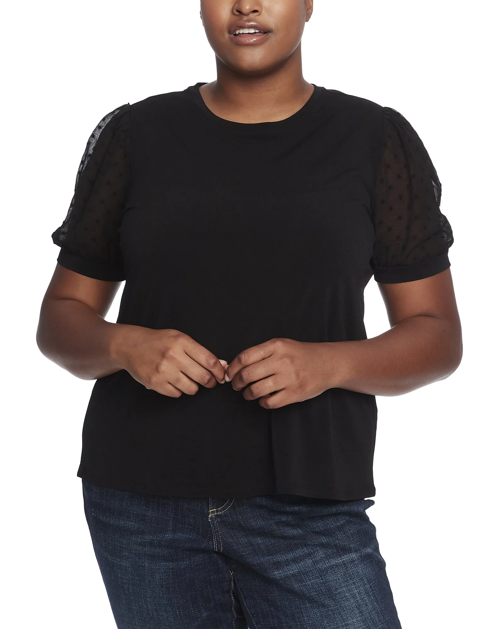 Sophia Puff Sleeve Knit Top | Black