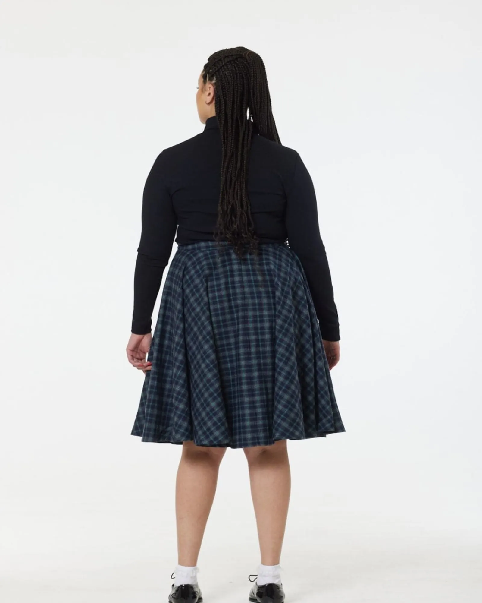 Sophie Skirt Blue Ink Check | Navy