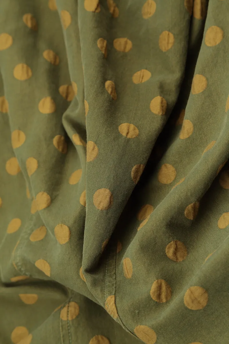 Taper Dotty Olive Silk Skirt