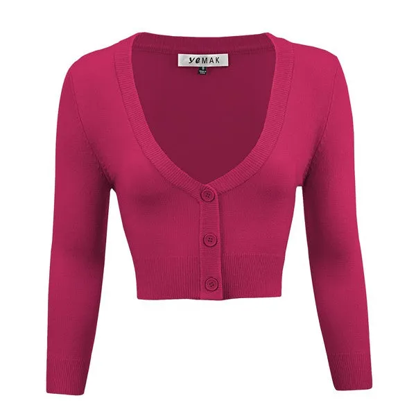 TEEK - Cropped Bolero 3/4 Sleeve Cardigan