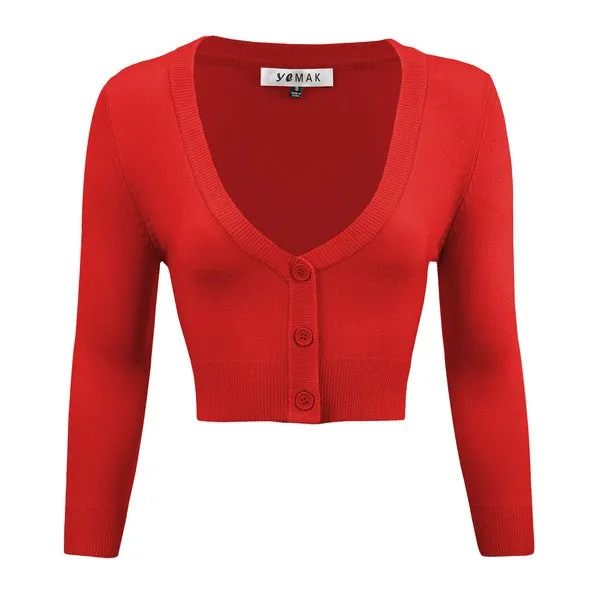 TEEK - Cropped Bolero 3/4 Sleeve Cardigan