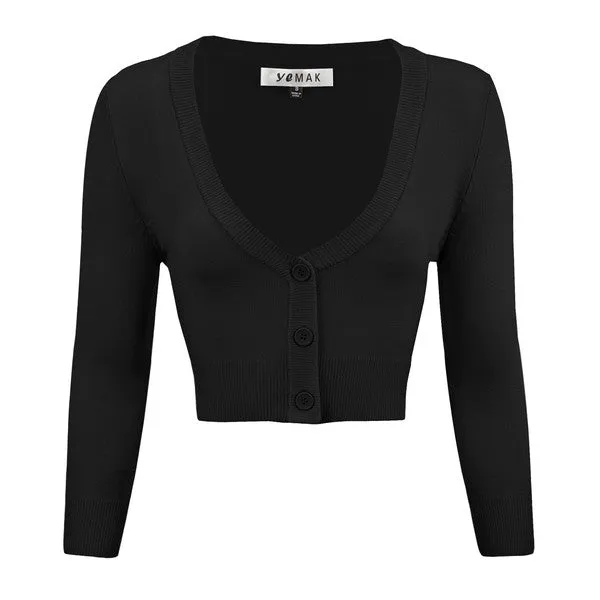 TEEK - Cropped Bolero 3/4 Sleeve Cardigan