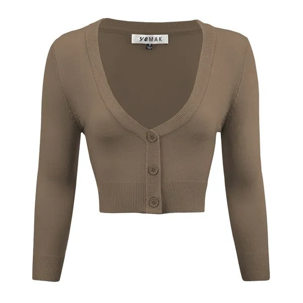 TEEK - Cropped Bolero 3/4 Sleeve Cardigan