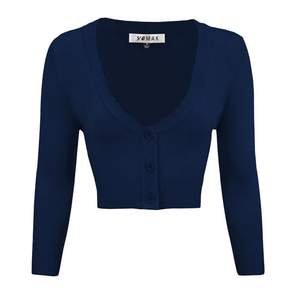 TEEK - Cropped Bolero 3/4 Sleeve Cardigan