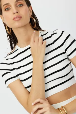 The Gina - Breton Striped Retro Crop Top Viscose