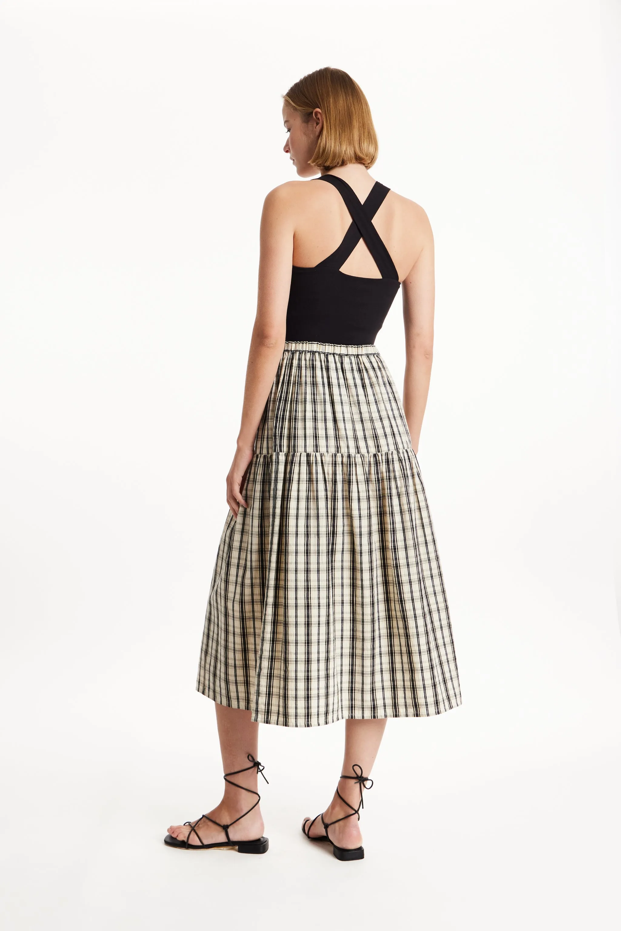 Ulla Checked Skirt in Black check