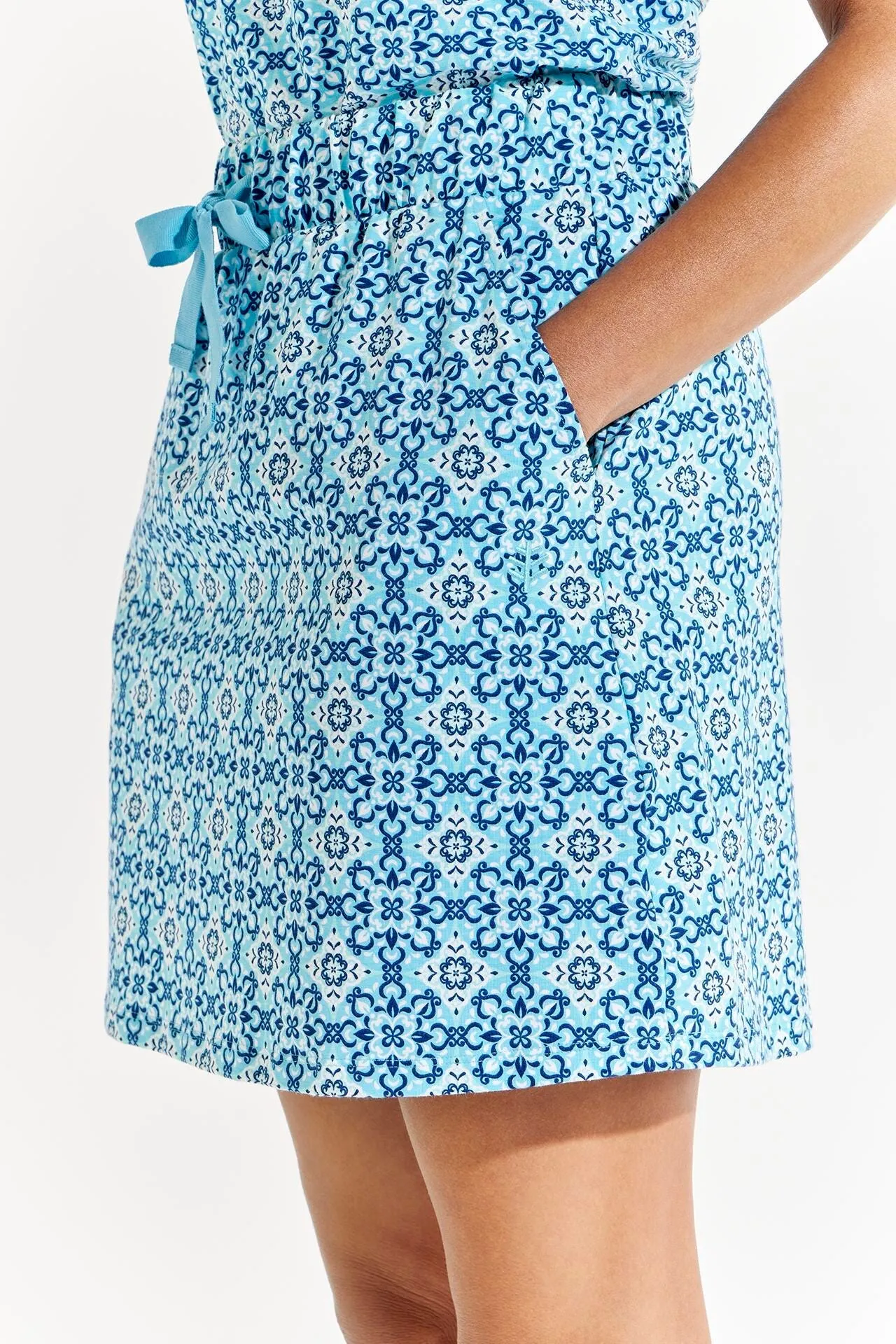 Women's Plaka Knit Skort  |  Aruba Blue Medallion Bliss