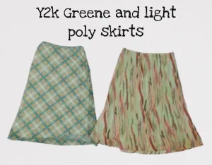 Y2k greene and light poly skirts