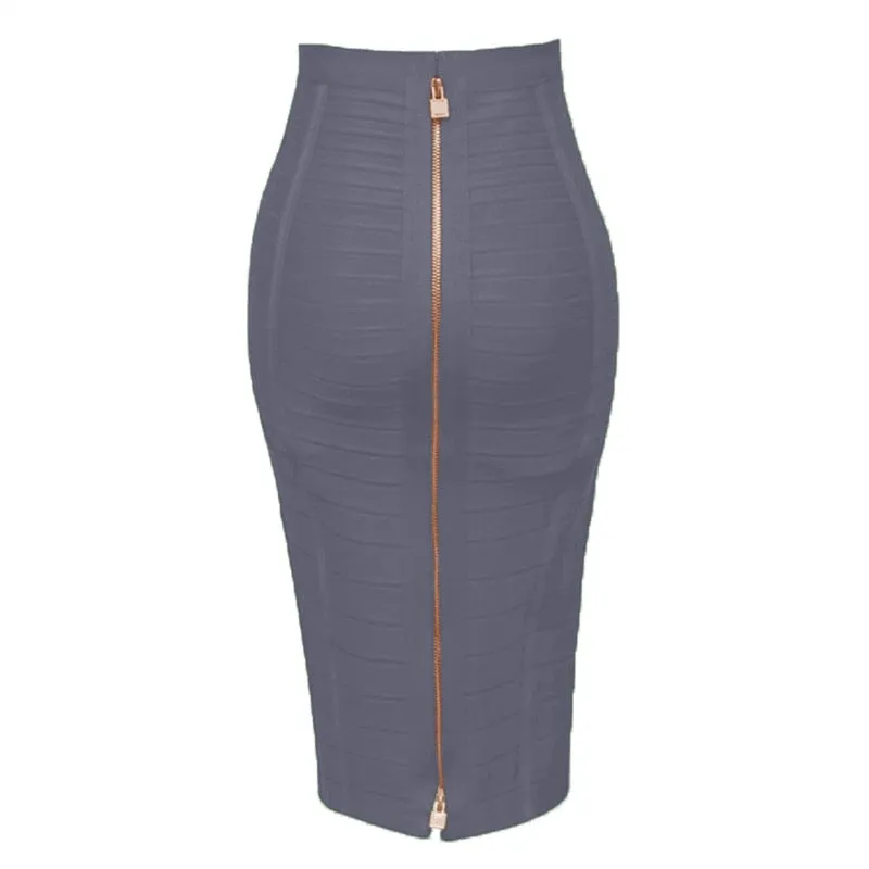 Zipper Closure Style Design Bandage Bodycon Skirt For Women