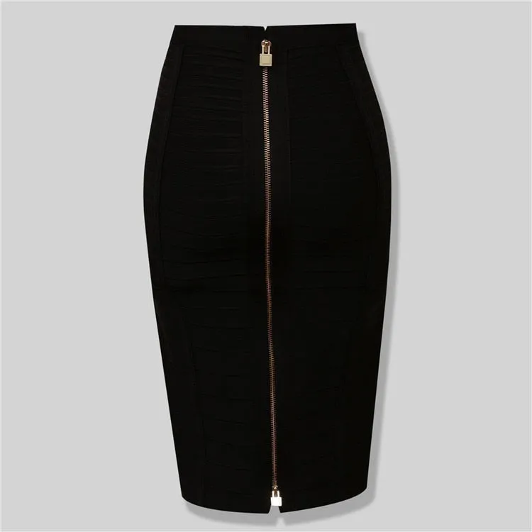 Zipper Closure Style Design Bandage Bodycon Skirt For Women