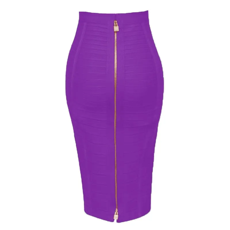 Zipper Closure Style Design Bandage Bodycon Skirt For Women