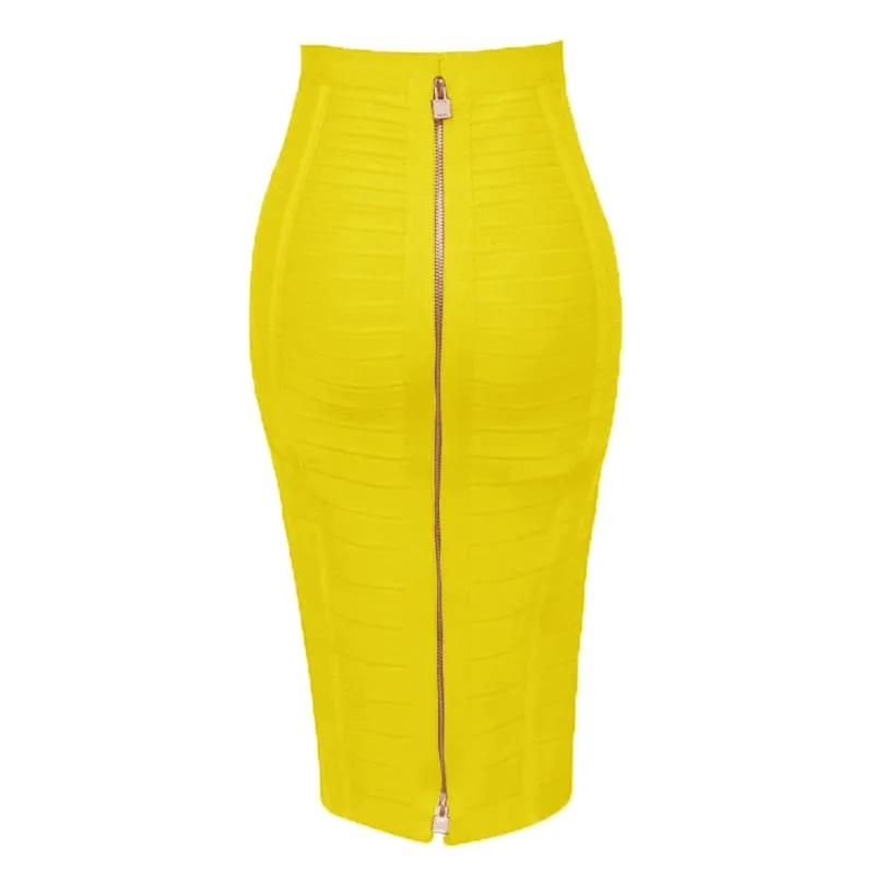 Zipper Closure Style Design Bandage Bodycon Skirt For Women