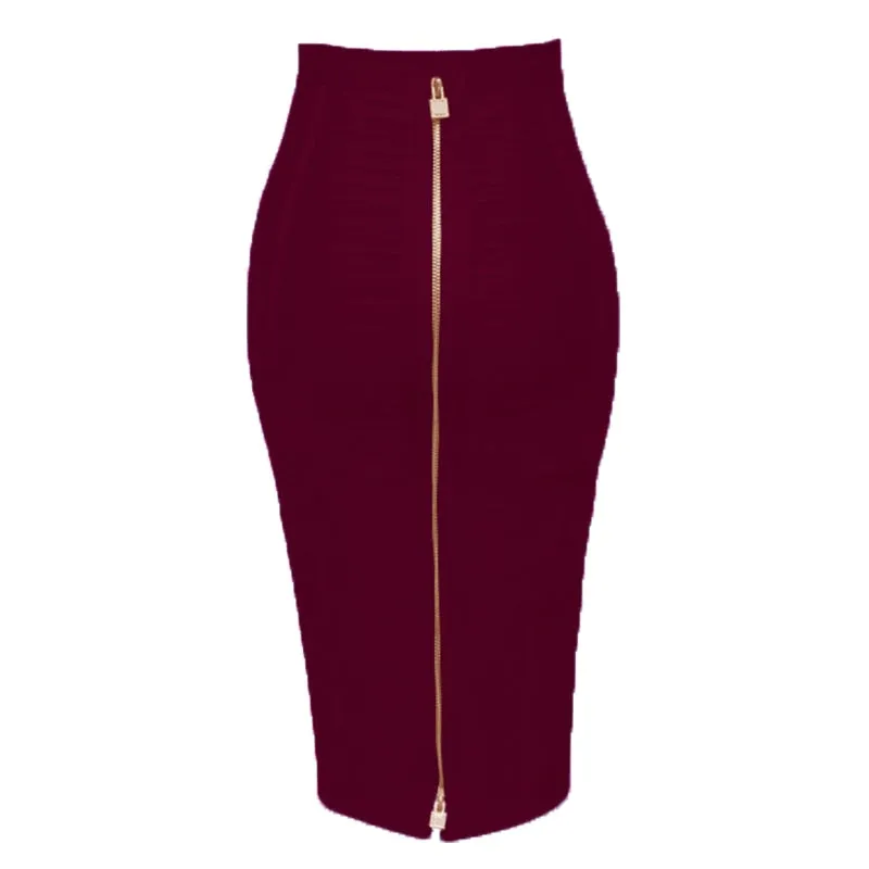 Zipper Closure Style Design Bandage Bodycon Skirt For Women