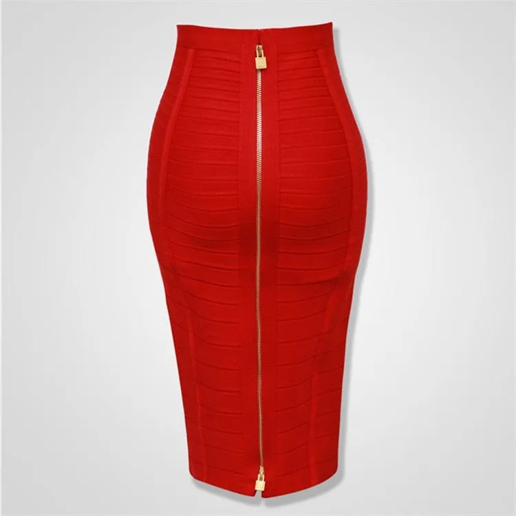 Zipper Closure Style Design Bandage Bodycon Skirt For Women