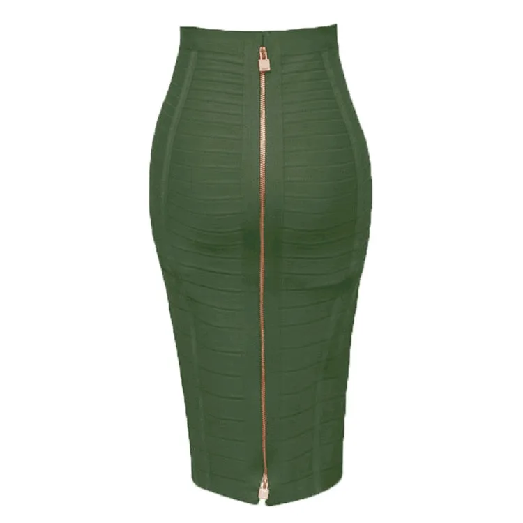 Zipper Closure Style Design Bandage Bodycon Skirt For Women